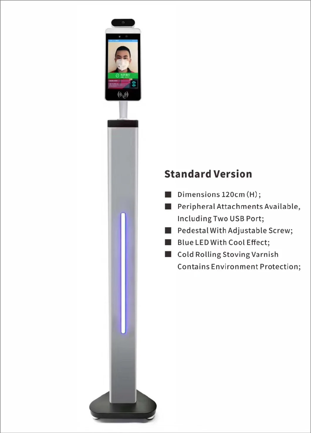 8 Inch Face Recognition Infrared Thermal Imaging Temperature Detection Biometric Device Access Control System