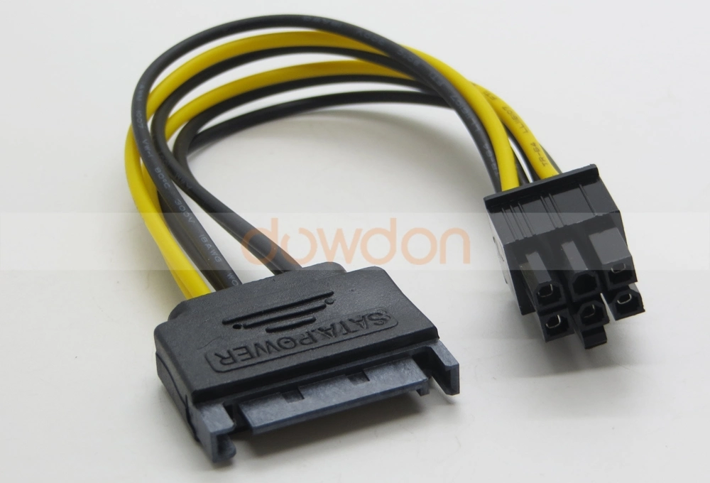 SATA 15 Pin to 6 Pin PCI Express PCI-E Graphics Video Card Power Cable Adapter