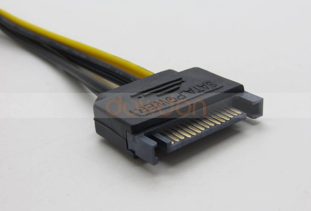 SATA 15 Pin to 6 Pin PCI Express PCI-E Graphics Video Card Power Cable Adapter