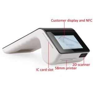 Handheld RFID Reader Portable Mobile POS Terminal Machine with NFC EMV Reader and Thermal Printer PT7003