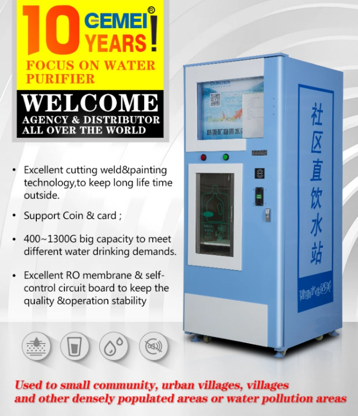 Coin Operated Alkaline Water Vending Machine, Water Dispenser Vending Machine