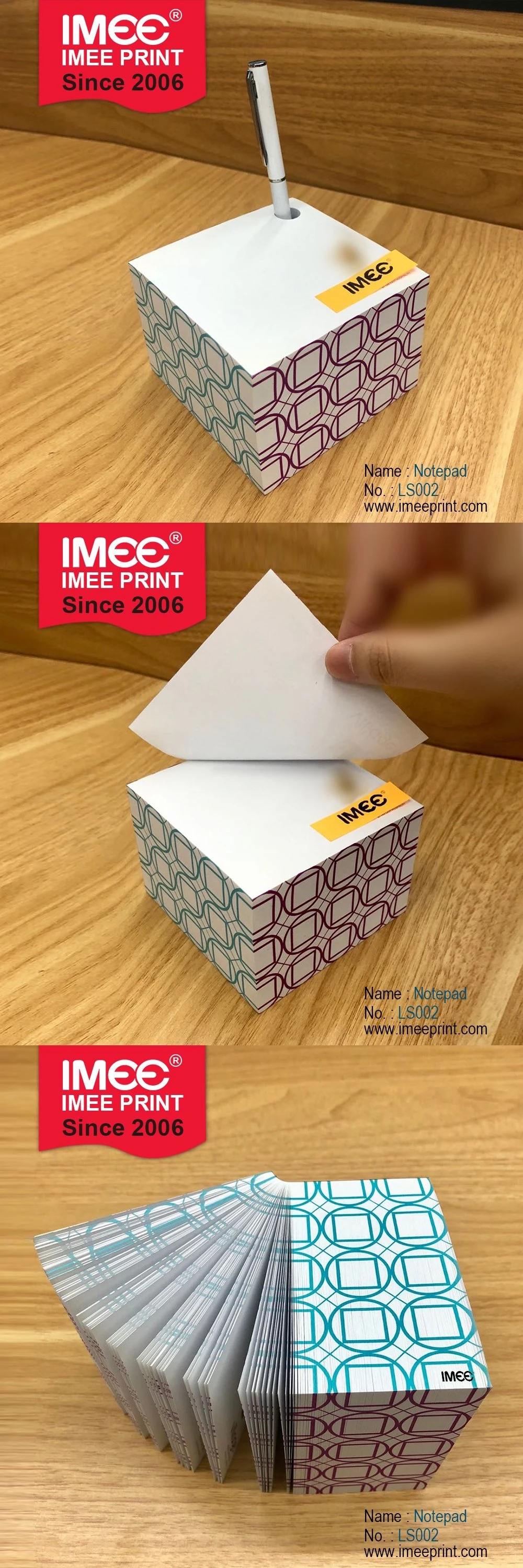 Imee Wholesale Logo Custom Printed Phone Holder Multi Color Paper Blocks Sticky Sheets Note