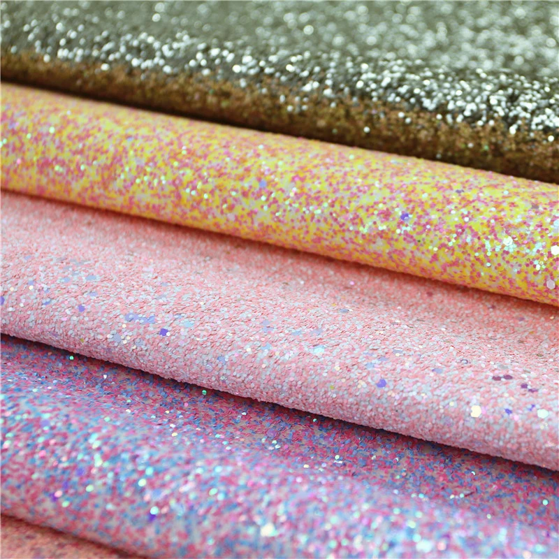 High Quality Chunky PU Glitter Artificial Leather for Shoes Bag Accessories