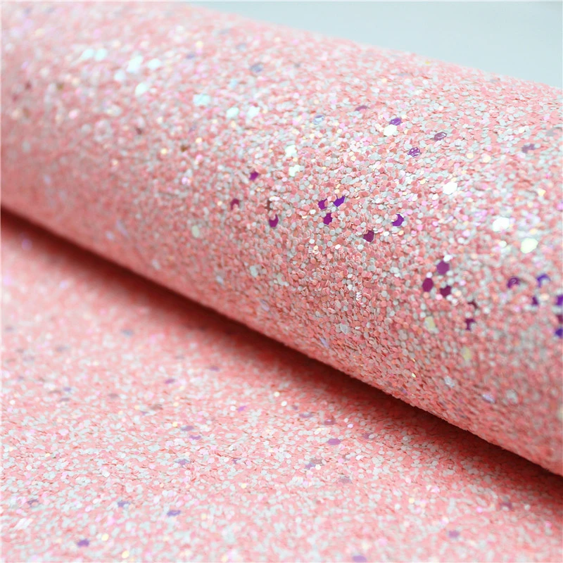 High Quality Chunky PU Glitter Artificial Leather for Shoes Bag Accessories