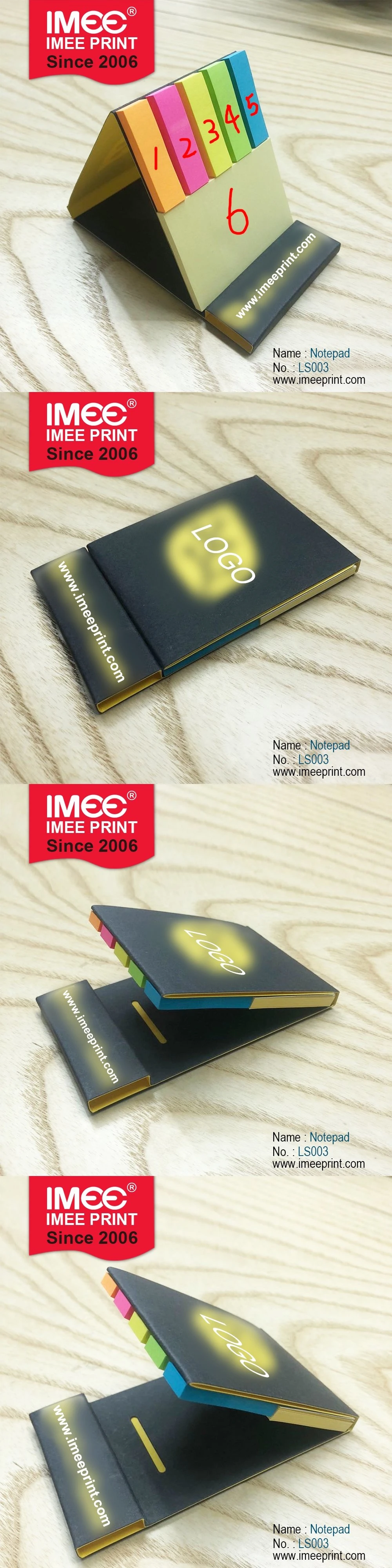 Imee Wholesale Logo Custom Printed Phone Holder Multi Color Paper Blocks Sticky Sheets Note