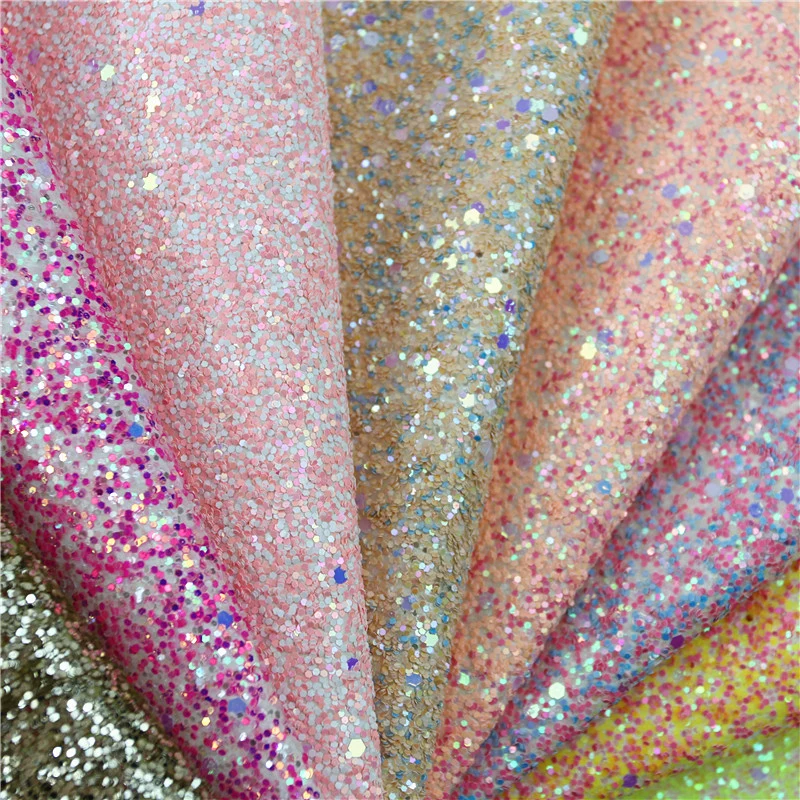 High Quality Chunky PU Glitter Artificial Leather for Shoes Bag Accessories