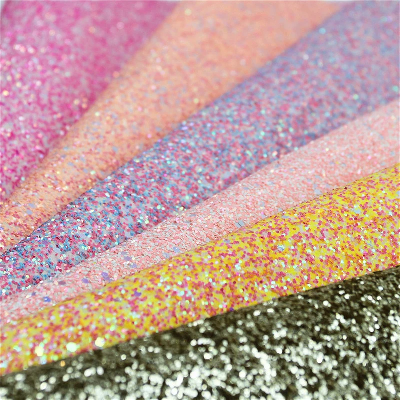 High Quality Chunky PU Glitter Artificial Leather for Shoes Bag Accessories