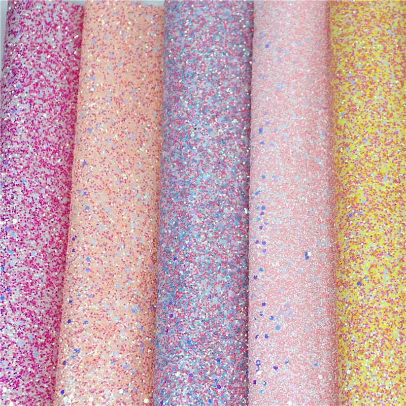 High Quality Chunky PU Glitter Artificial Leather for Shoes Bag Accessories