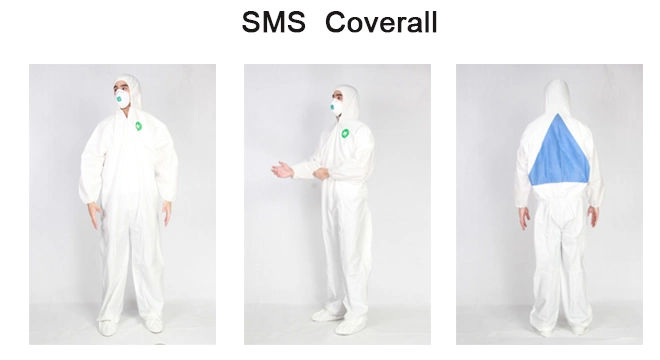 Protective Chemical Resistant Anti-Static Dust Proof Basic Industrial Microporous SMS Breathable Asbestos Removal Coveralls