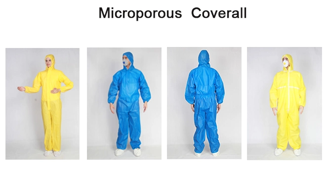 Protective Chemical Resistant Anti-Static Dust Proof Basic Industrial Microporous SMS Breathable Asbestos Removal Coveralls