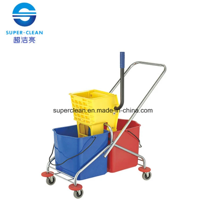 60L Side-Press Double Mop Wringer Trolley Bucket (B-043)