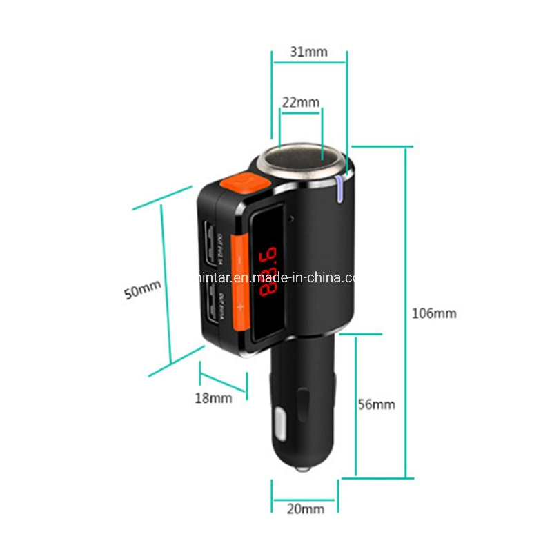 Bluetooth Hands-Free Car Kit FM Hands-Free Double USB 3.1A Car Charger