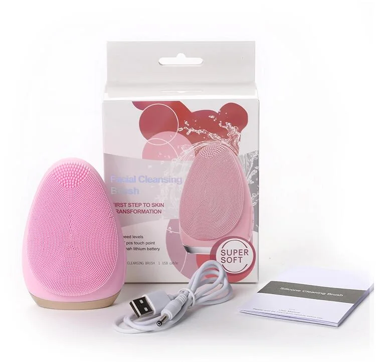 Portable Waterproof Electric Mini Sonic Electric Facial Cleansing Brush Silicone Face Cleaning Brush