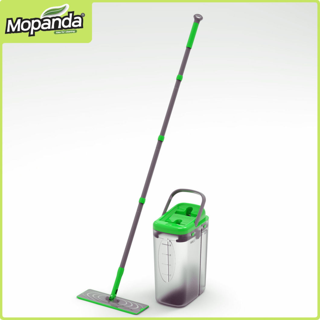 Household Cleaning Transparent PP Bucket Magic Microfiber Flat Mop