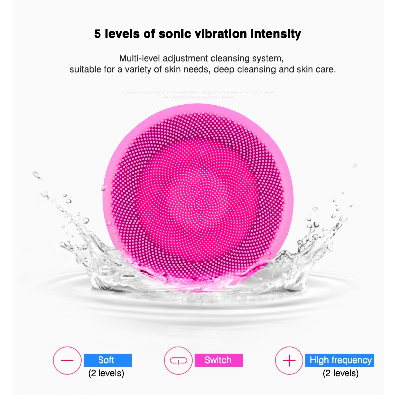 New Silicone Electric Cleansing Brush Sonic Vibration Massager Face Brush