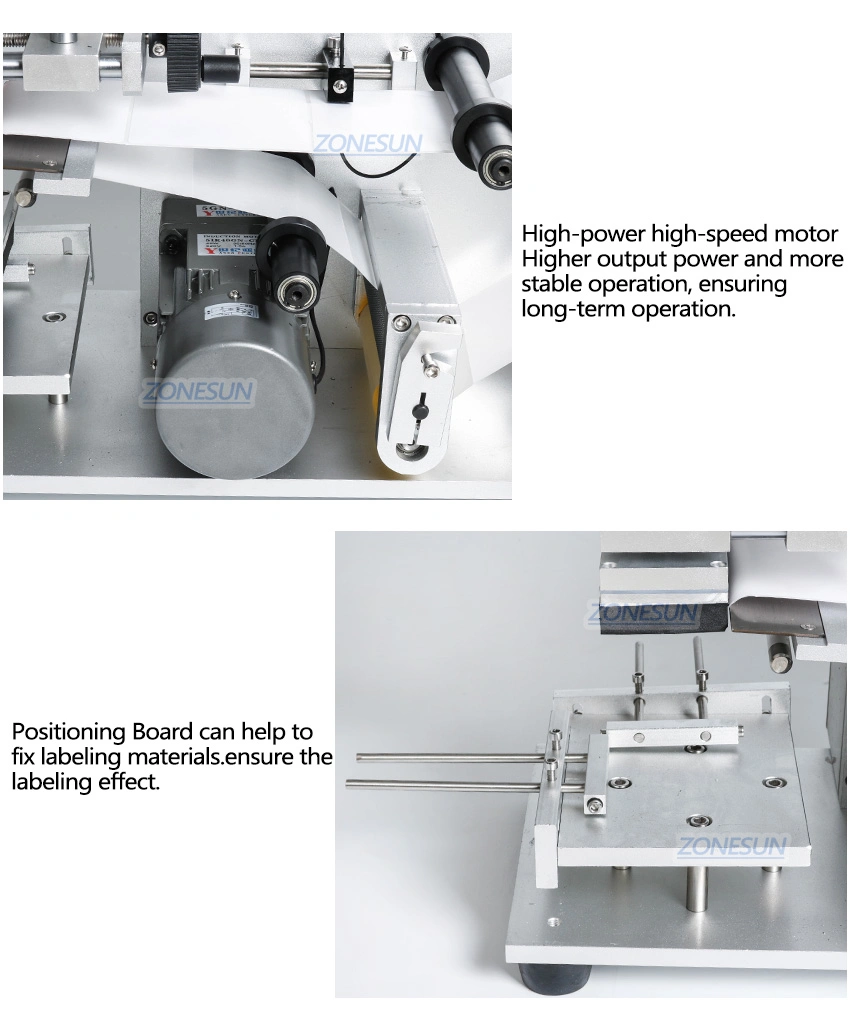 Zonesun Tb-60 Tabletop Semi Automatic Bottle Labeling Machine Adhesive Sticker Glass Jar Plastic Flat Labeling Machine