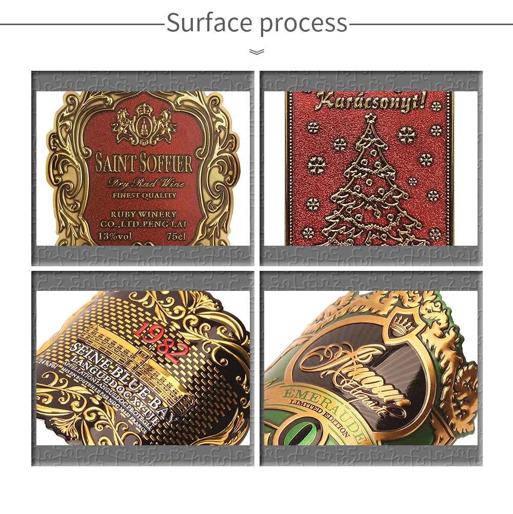 Embossed Metal Sticker Labels for Wine Bottle