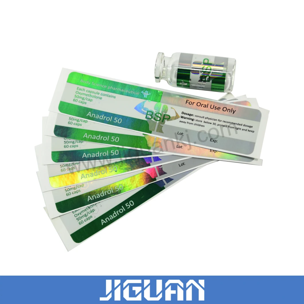 Custom Glass Bottle Stickers Labels Supplier Medicine 10ml Transparent Vial Labels for Steroid