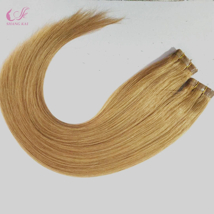 China Wholesale Private Label Machine PU Weft Human Hair Extensions Indian