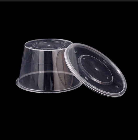 High Quality Clear Transparent Disposable Round Plastic Food Box with Lid