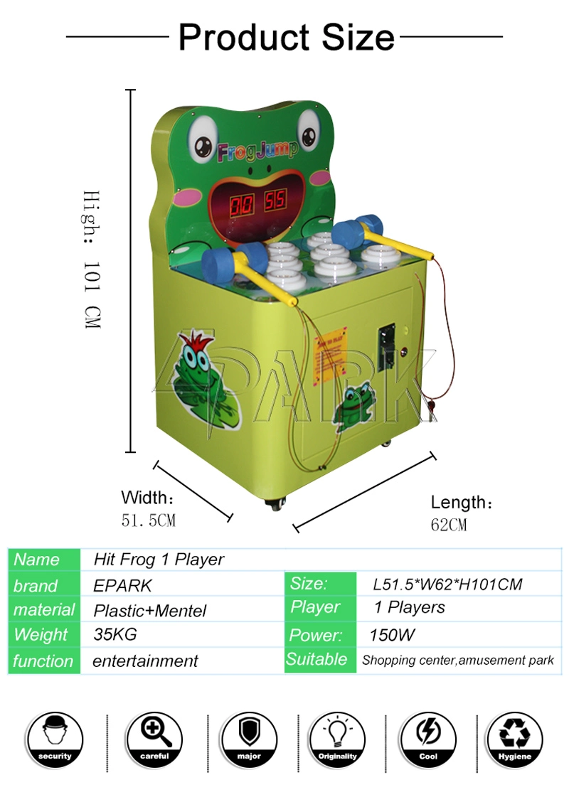 Game Center Whack a Mole Kids Hammer Hit Frog 1 Player Hitting Hammer Game Machine