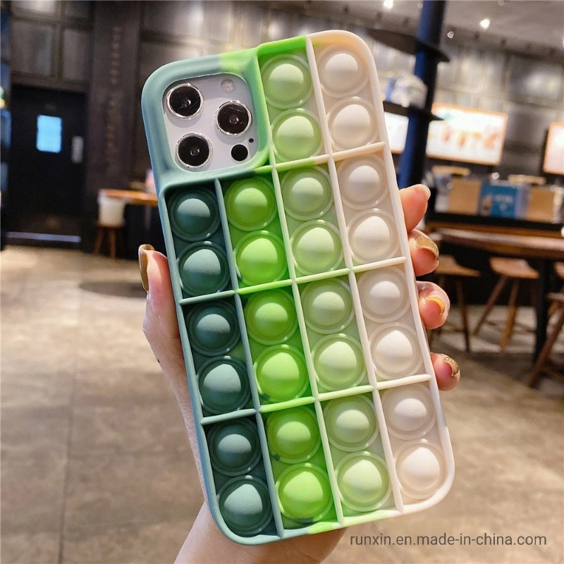 2021 New Feeling Troubled Toys Pressure Relief Game The Last Mouse Lost Game Parent-Child Push Toys Pop Bubble Fidget Phone Case for iPhone 12 Xr