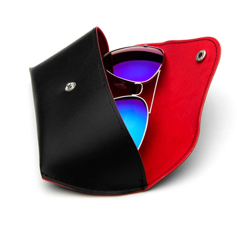 Soft Leather Button Logo Custom Portable Sunglasses Box Eyeglasses Cases