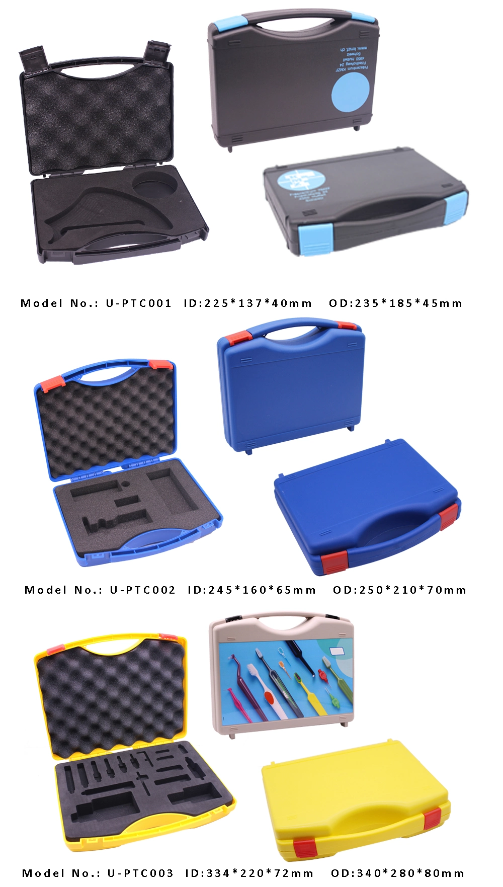 Hard PP Material Plastic Tool Case with Custom Foam Inside