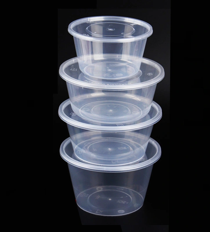 High Quality Clear Transparent Disposable Round Plastic Food Box with Lid