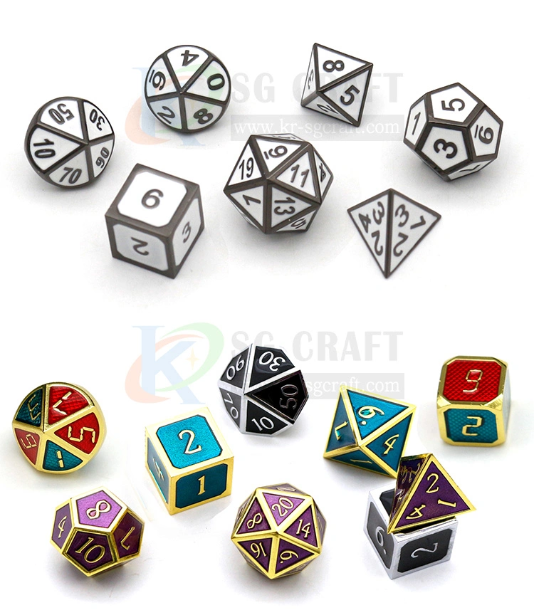 Professional Custom Attractive High Quality Dice Set Color Casino Game Mini Dice Dnd Dice Metal Dice