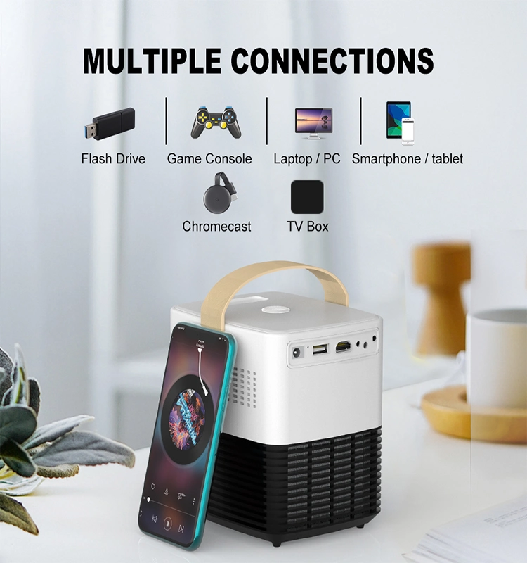 Portable LED Projector DLP Mini Projector Android Built in Battery LCD Phone Projector