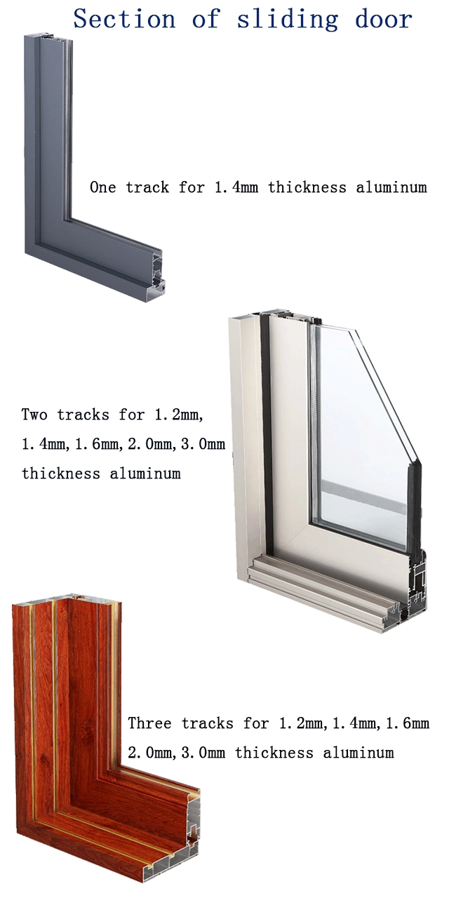 Aluminum Sliding Doors with Low-E Glass for Commercial and Residential