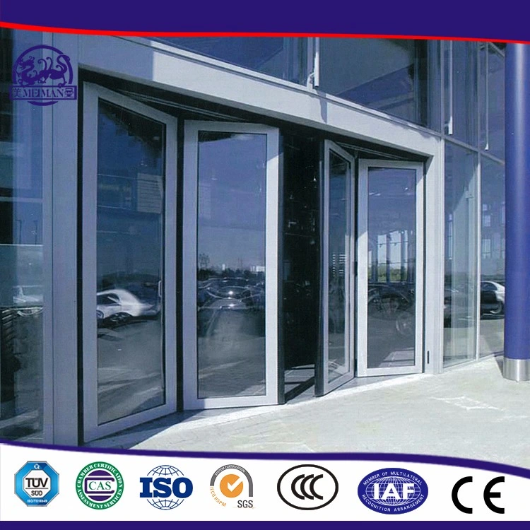 Industrial Automatic Plexiglass Aluminium Alloy Folding Sliding Glass Entry Safety Doors