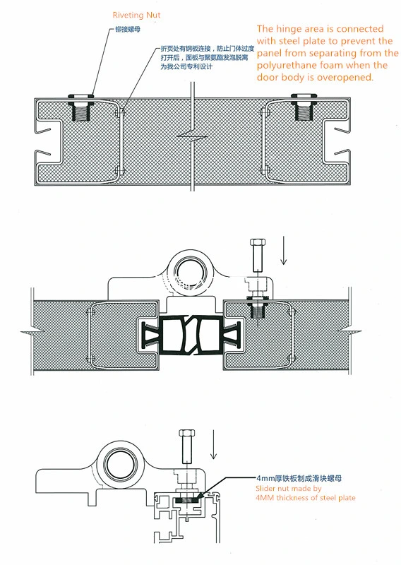 Industry Automatic Safety Security Steel Metal Ans Glass Bi-Folding Folding Sliding Entry Door