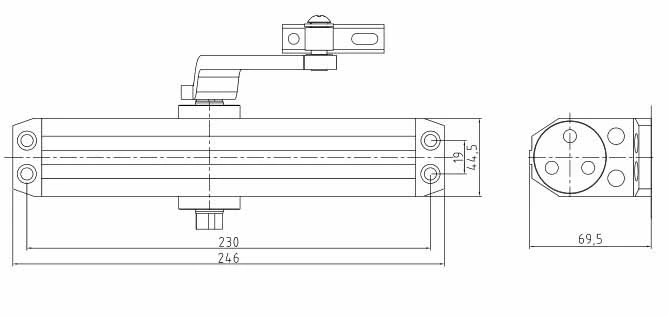 Door Accessories Adjustable Automatic Overhead Hydraulic Fire Door Closer