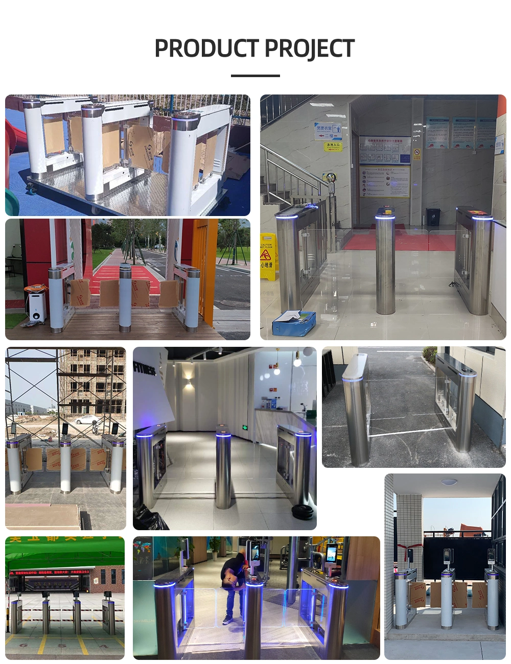 Door Access Control Security Gate Barrier Automatic Opening Swing Barrier Gate