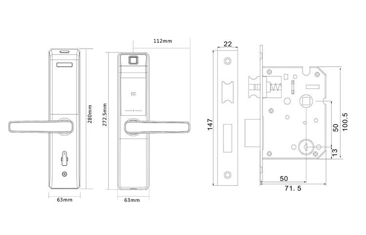 Touchscreen Digital Electronic Door Lock APP Control for Home Front Door Hotel Apartment Office