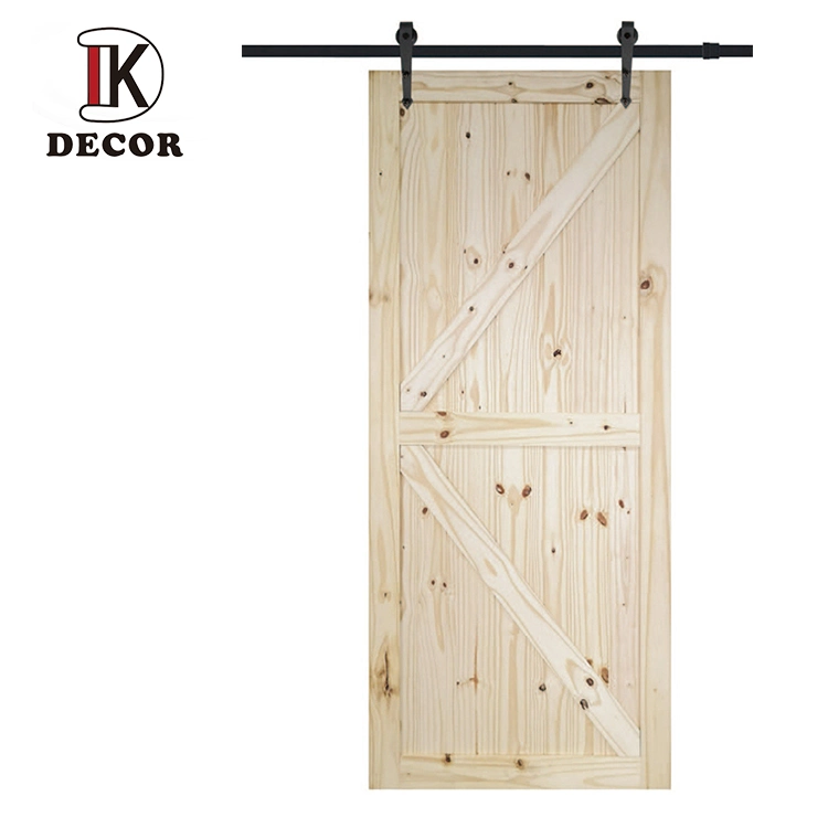 Commercial Wooden Doors Knotty Pine Doors Unfinished 2 Panel Hang Slide Rail Door