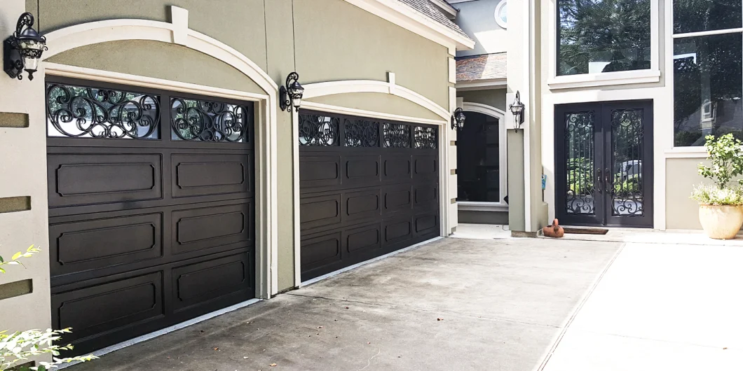 Decorative Automatic Wholesale Wrought Iron Aluminum Section Sliding Garage Door