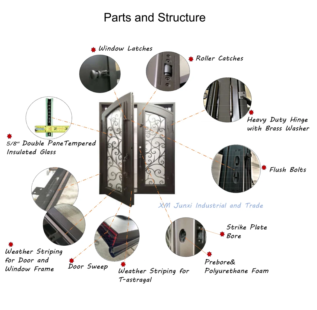 Low Cost Steel Entrance Door Entry Doors Iron Door for Office