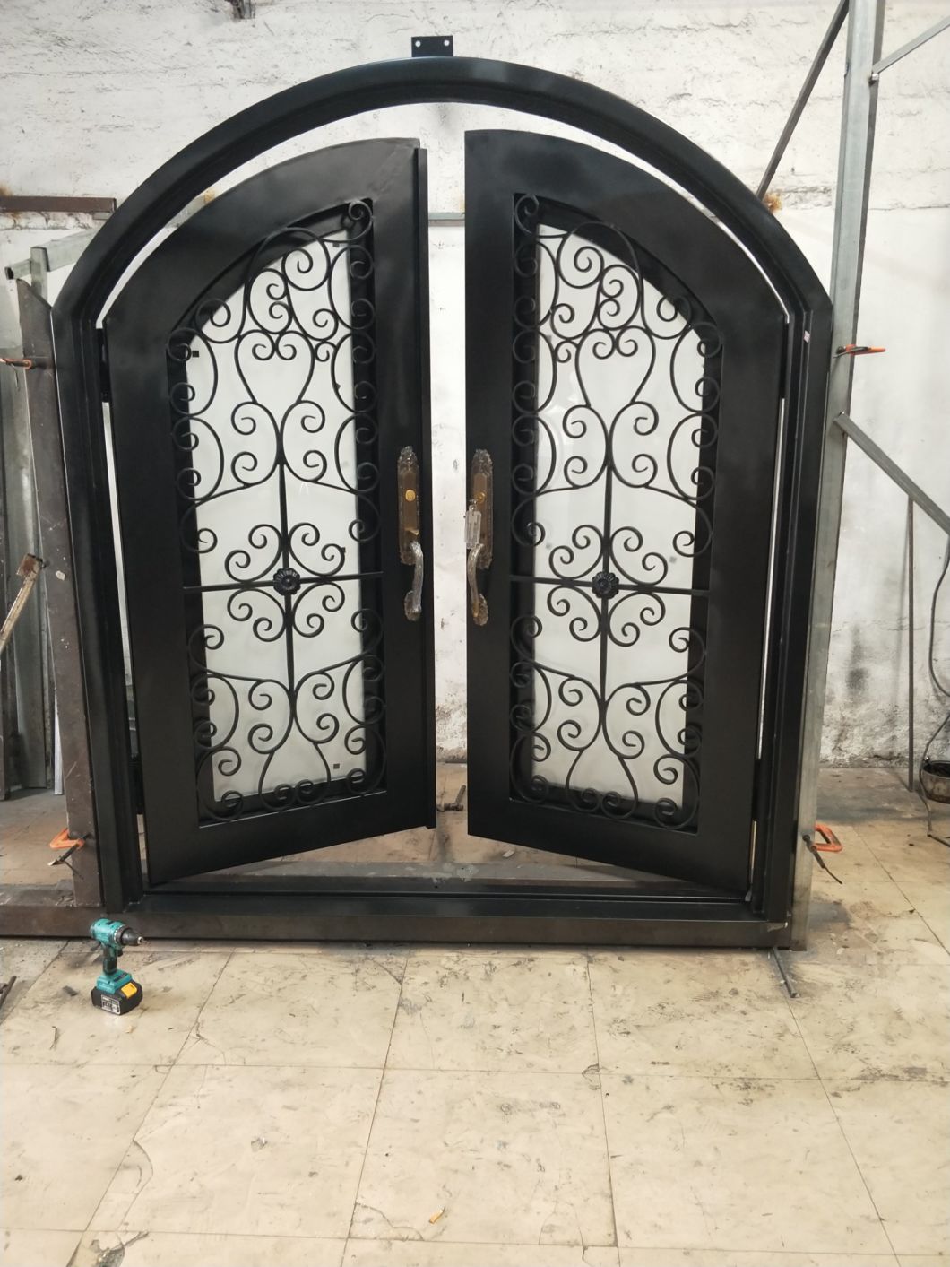 High-End Entrance Door Wrought Iron Door Villa Front Entry Door