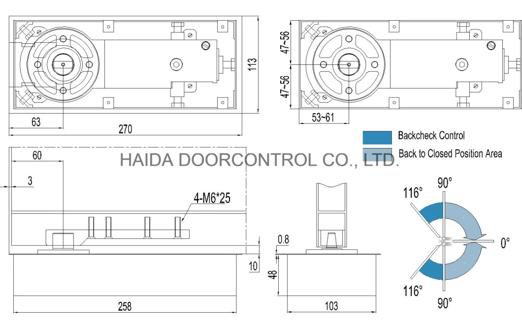 HD-130 Automatic Glass Door Aluminum Door Hinge Floor Spring