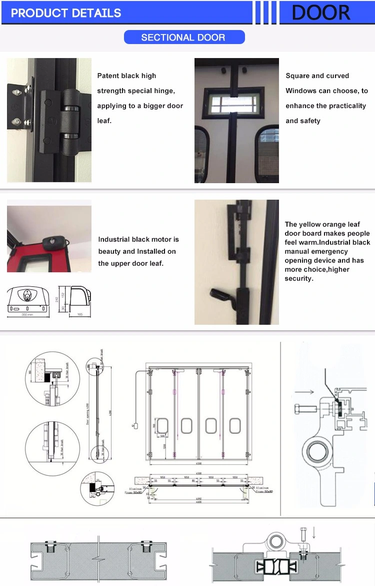 Industrial Automatic Plexiglass Aluminium Alloy Folding Sliding Glass Entry Safety Doors