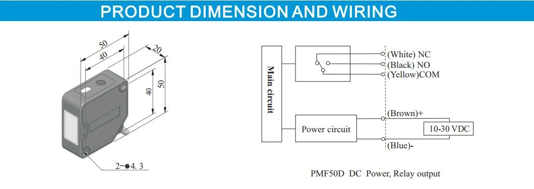 Pmf50d Diffused Type Photoelectric Sensor/ IR Sensor for Automatic Revolving Door