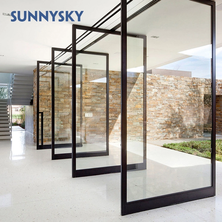 Modern Aluminum Storefront Swing Aluminium Internal Pivot Glass Doors