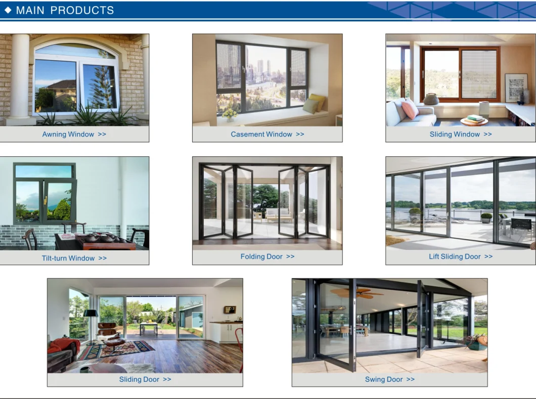 Aluminium Frame Sliding Glass Doors and Windows for Villas/Commercial /Construction Buildings