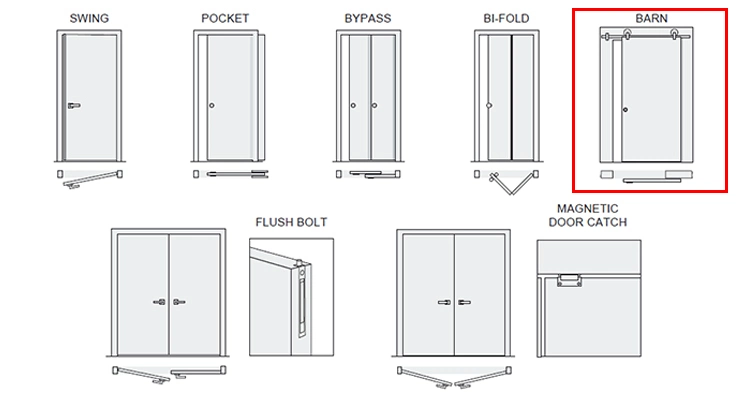 Russia Pine Wood Barn Doors Solid Wooden Sliding Door Interior Knotty Pine Barn Door for Bedroom