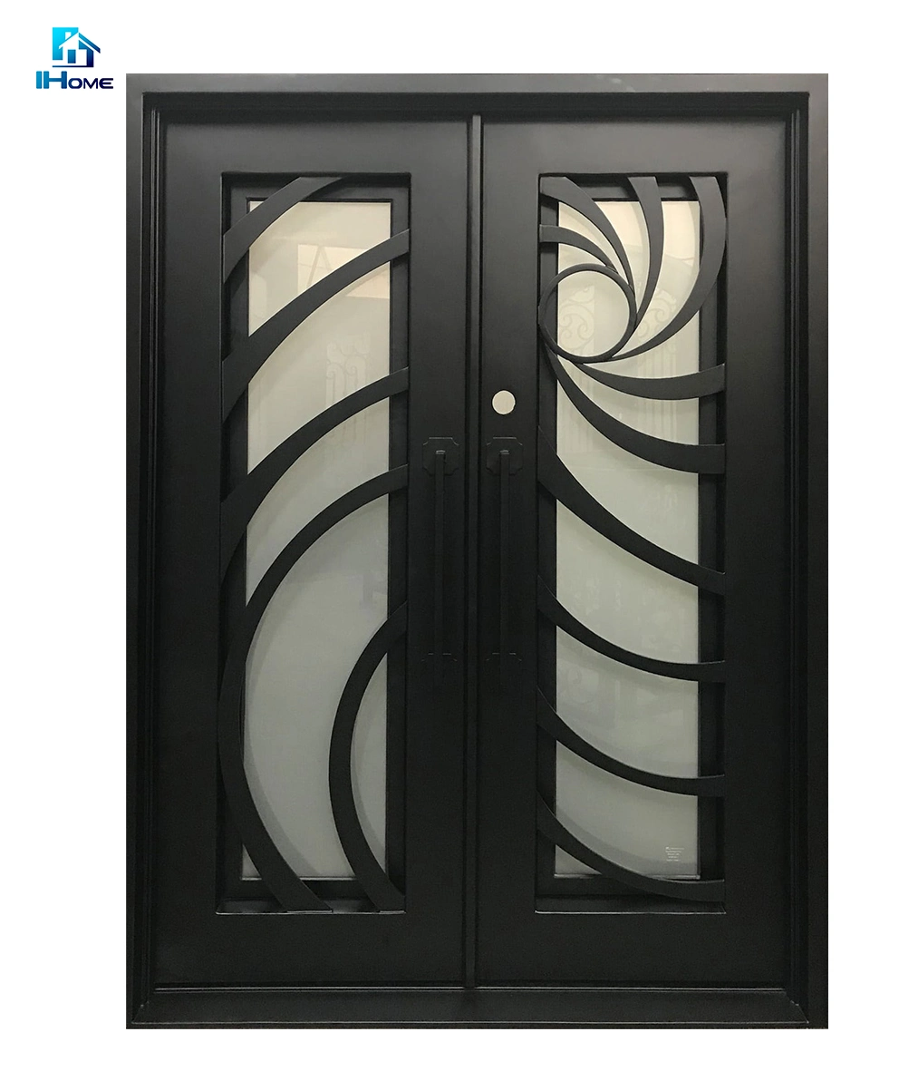 Flat Wrought Iron Entry Doors, Single & Double Exterior Iron Front Doors