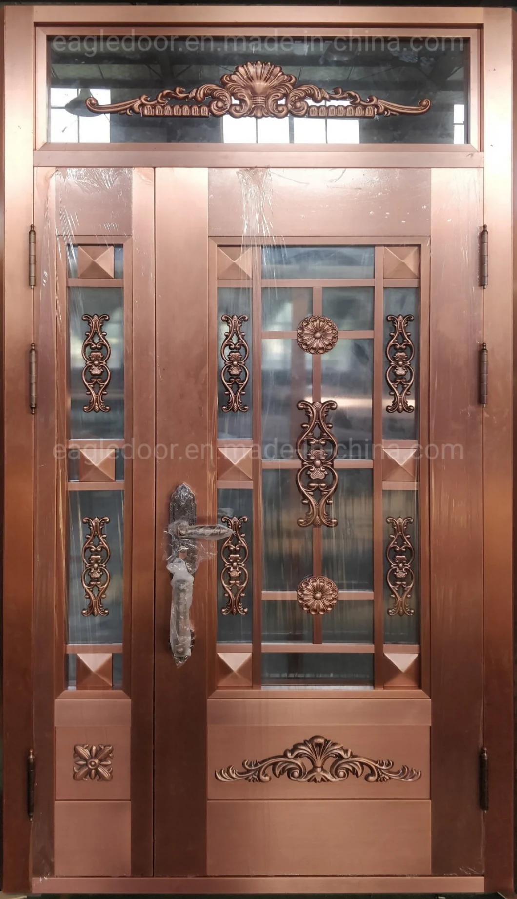 Club Style Villa Exterior Main Door Copper Entry Doors Residential Glass Doors Design