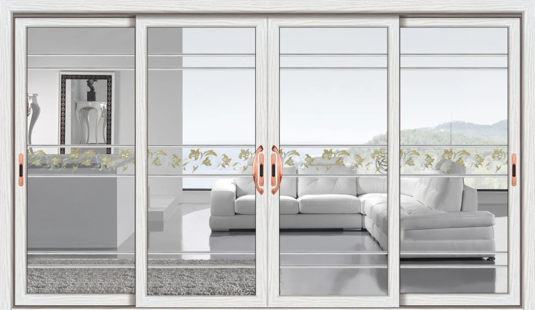 White Color Aluminium 3 Tracks Sliding Doors/Automatic with Hardware